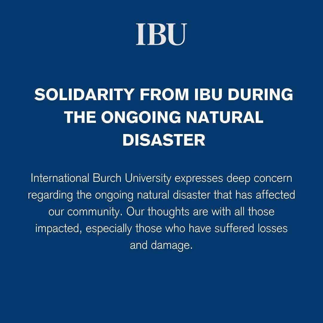 Solidarity from IBU During the Ongoing Natural Disaster