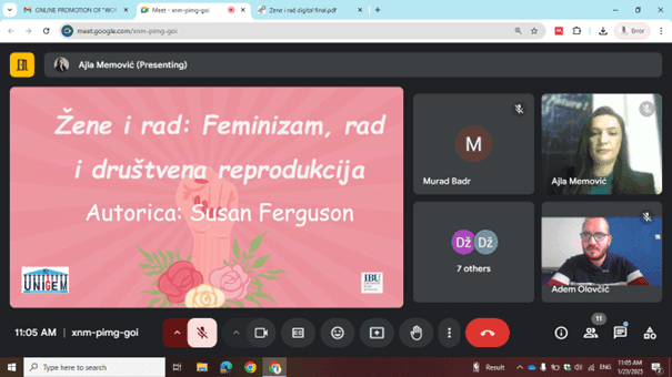 ONLINE PROMOTION OF "WOMEN AND WORK: FEMINISM, WORK, AND SOCIAL REPRODUCTION" AT IBU